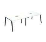 Extension table de réunion blanc L 140 x P 126 cm - piétement métal - Arch