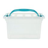 Opbergbox WHITEFURZE 13 L transparant met handvaten en blauwe clips