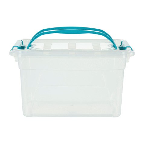 Opbergbox WHITEFURZE 13 L transparant met handvaten en blauwe clips