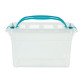 Opbergbox WHITEFURZE 13 L transparant met handvaten en blauwe clips