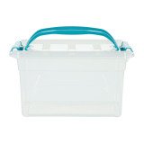 Opbergbox WHITEFURZE 7 L transparant met handvaten en blauwe clips