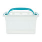 Carry Box 7 L transparant met handvaten en blauwe clips