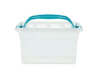 Opbergbox WHITEFURZE 7 L transparant met handvaten en blauwe clips