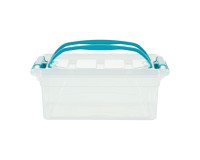 Opbergbox WHITEFURZE 5 L transparant met handvaten en blauwe clips