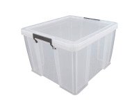 Caja de almacenamiento apilable de plástico WHITEFURZE Allstore de 48 L