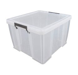 Caja de almacenamiento apilable de plástico WHITEFURZE Allstore de 48 L