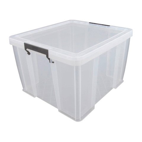 Caja de almacenamiento apilable de plástico WHITEFURZE Allstore de 48 L