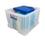 Caja de almacenamiento apilable de plástico WHITEFURZE Allstore de 48 L