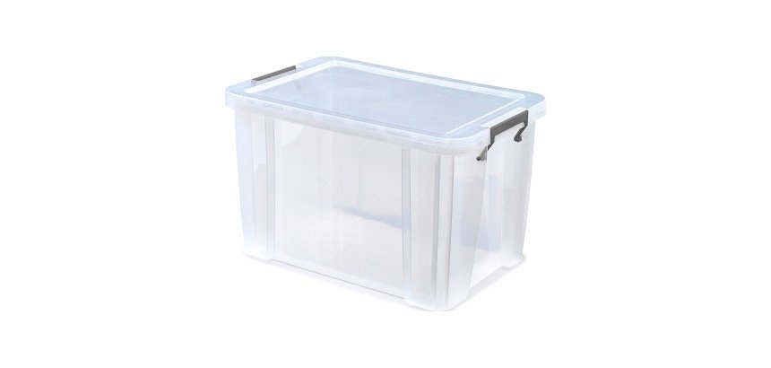 Caja de almacenamiento apilable de plástico WHITEFURZE Allstore de 26 L