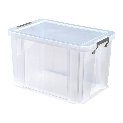 Caja de almacenamiento apilable de plástico WHITEFURZE Allstore de 26 L