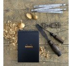 Bloc de bureau Notepad Rhodiactive noir 14,8 x 21 cm reliure intégrale - 5 x 5 - 80 feuilles microperforées