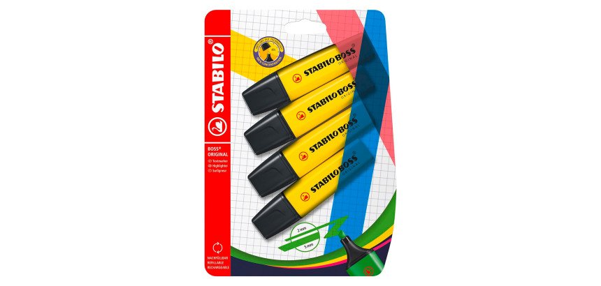 Surligneur Stabilo Boss - Etui de 4