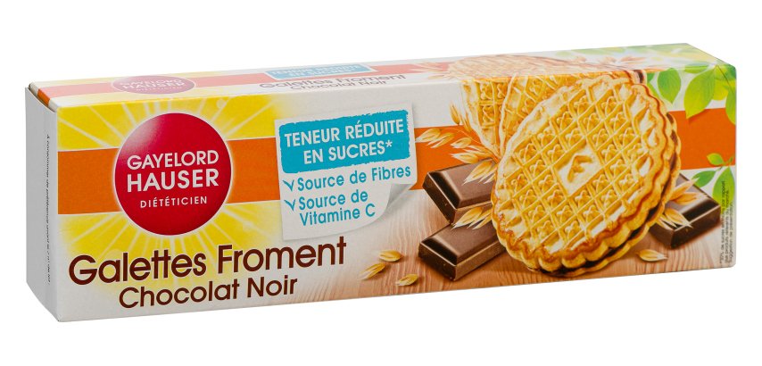 Galettes Froment fourrées au chocolat noir Gayelord Hauser - Paquet de 180 g