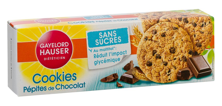 Cookies aux pépites de chocolat sans sucres Gayelord Hauser - Paquet de 125 g