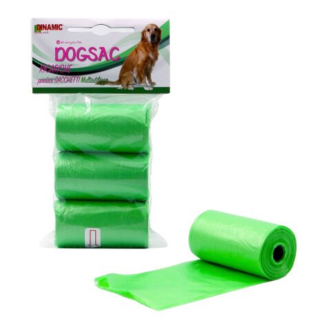 Sacchetti per deiezioni e multiuso DOGSAC - 22 x 32 cm - verdi - conf da 20