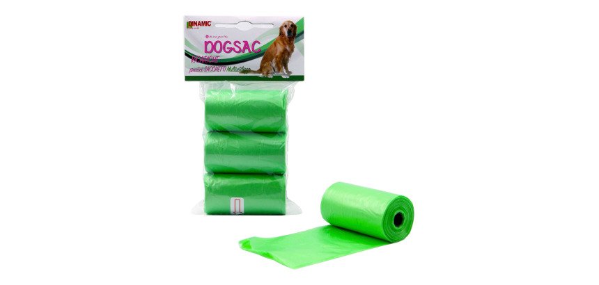 Sacchetti per deiezioni e multiuso DOGSAC - 22 x 32 cm - verdi - conf da 20