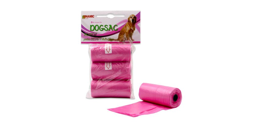 Sacchetti per deiezioni e multiuso DOGSAC - 22 x 32 cm - rosa - conf da 20