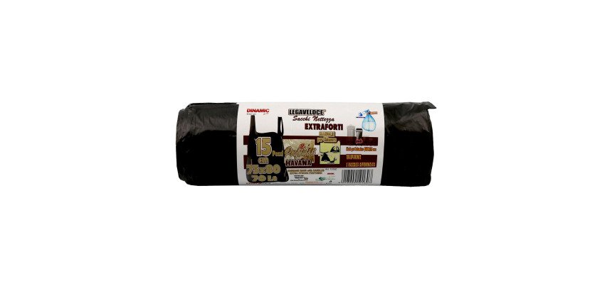 Sacchetti per rifiuti – profumati e con lacci - 75 x 80 cm - 70 lt - Nero trasparente - 15 unità