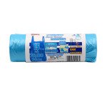 Sacchetti per rifiuti – profumati e con lacci - 75 x 80 cm - 70 lt - Azzurro trasparente - 15 unità