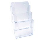 Porta depliant Exacryl 3 scomparti A5 verticale - trasparente