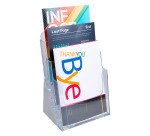 Porta depliant Exacryl 3 scomparti A4 verticale - trasparenete