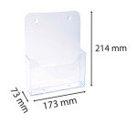 Porta depliant Exacryl 1 scomparto A5 verticale - trasparente