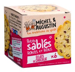 Kleine zandkoekjes met stukjes chocolade van Michel en Augustin - Doos van 40 g