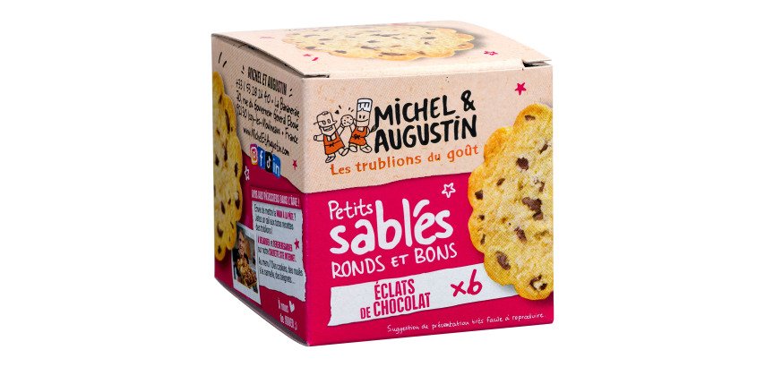 Petits sablés aux éclats de chocolat Michel et Augustin - Boîte de 40 g