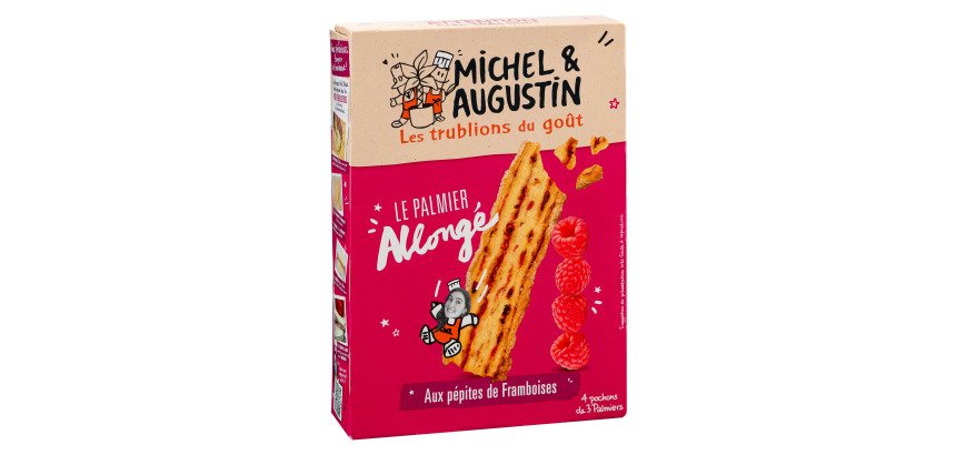 Palmier allongé aux framboises Michel et Augustin - Paquet de 120 g