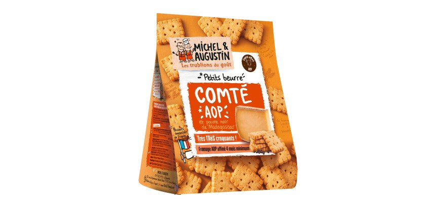 Petits beurre salés au comté AOP et poivre noir de Madagascar Michel et Augustin - Sachet de 100 g