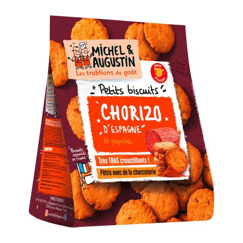 Petits biscuits au Chorizo d'Espagne et au paprika Michel et Augustin - Sachet de 90 g