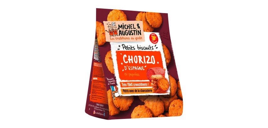 Petits biscuits au Chorizo d'Espagne et au paprika Michel et Augustin - Sachet de 90 g