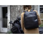 Zaino in pelle per laptop-pc Exactive nero - Ideale per 14"