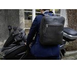 Zaino in pelle per laptop-pc Exactive nero - Ideale per 14"