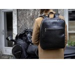 Zaino in pelle per laptop-pc Exactive nero - Ideale per 14"