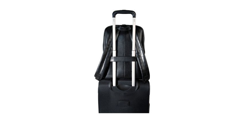 Zaino in pelle per laptop-pc Exactive nero - Ideale per 14"