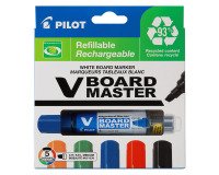 Refillable erasable marker Pilot V-Board Master Begreen with chisel tip 6 mm - Pack of 5 assorted colors