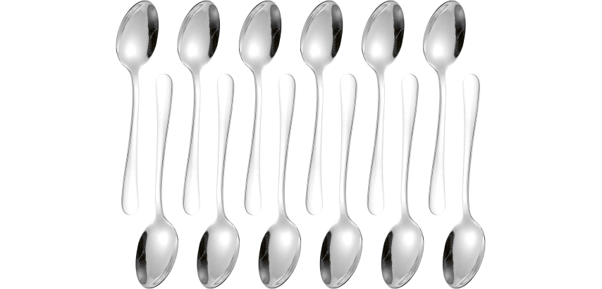 Teelöffel 'Sylvia', 12er-Set, aus rostfreiem Stahl