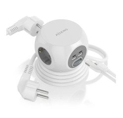 Regleta de sobremesa 3 tomas + 2xUSB-C + 2xUSB-A 1.4M AISENS®