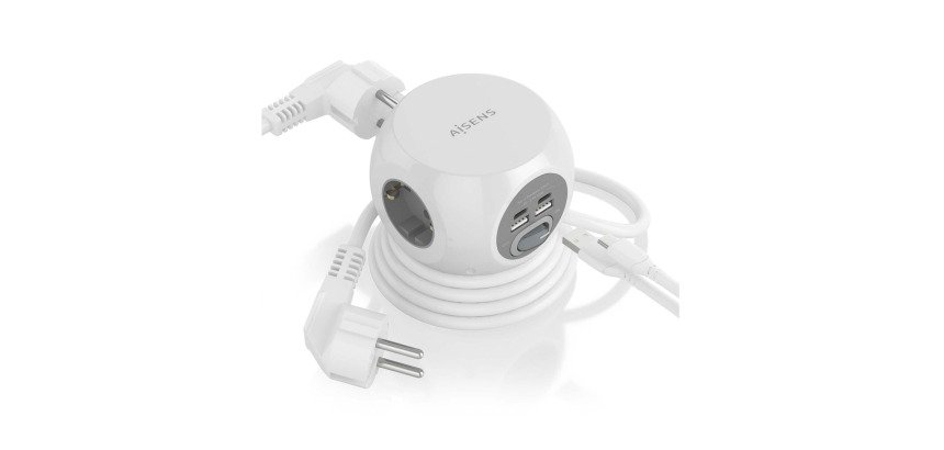 Regleta de sobremesa 3 tomas + 2xUSB-C + 2xUSB-A 1.4M AISENS®