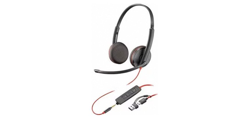 Auriculares con cable HP Poly Blackwire C3225 biaural USB-C/A/Jack 3,5mm