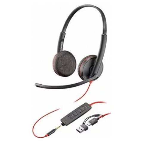 Auriculares con cable HP Poly Blackwire C3225 biaural USB-C/A/Jack 3,5mm