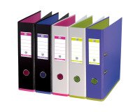 Classeur à levier plastifié Oxford My Colour A4 maxi - Dos 8 cm - Coloris assortis