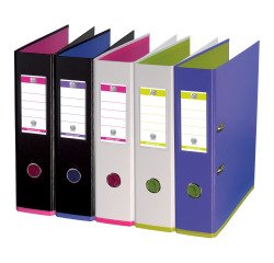Classeur à levier plastifié Oxford My Colour A4 maxi - Dos 8 cm couleurs assorties