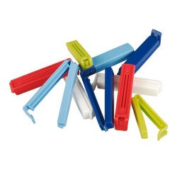 Closure clips, assorted colors - Pack of 10