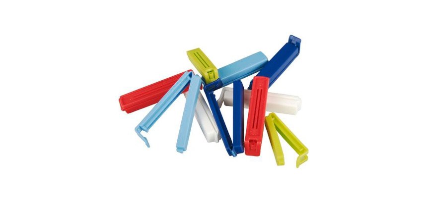 Clips de fermeture, couleurs assorties - Lot de 10