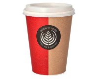 Gobelet en carton avec couvercle To Go 30 cl - Lot de 10