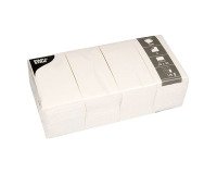 Servetten 330 x 330 mm dubbel geplooid wit