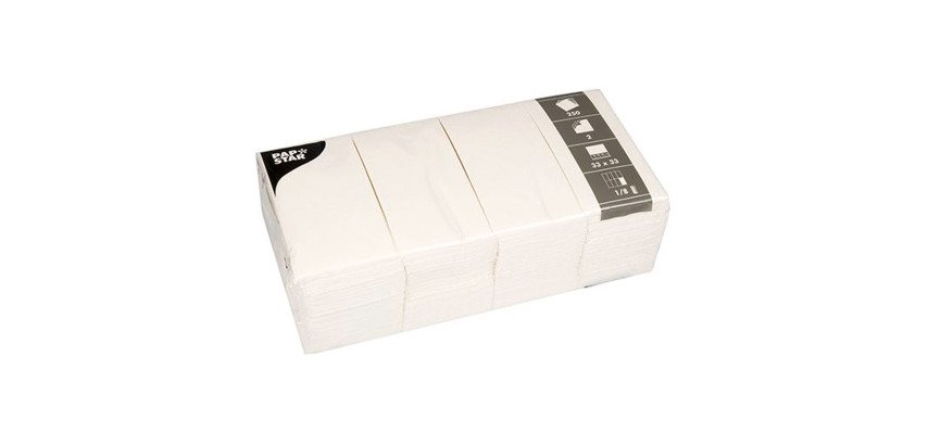 Serviette de table, pliage 1/8, 2 plis, 33 x 33 cm - Paquet de 250
