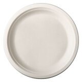 Assiette en canne à sucre Ø 23 cm, blanche - Lot de 50